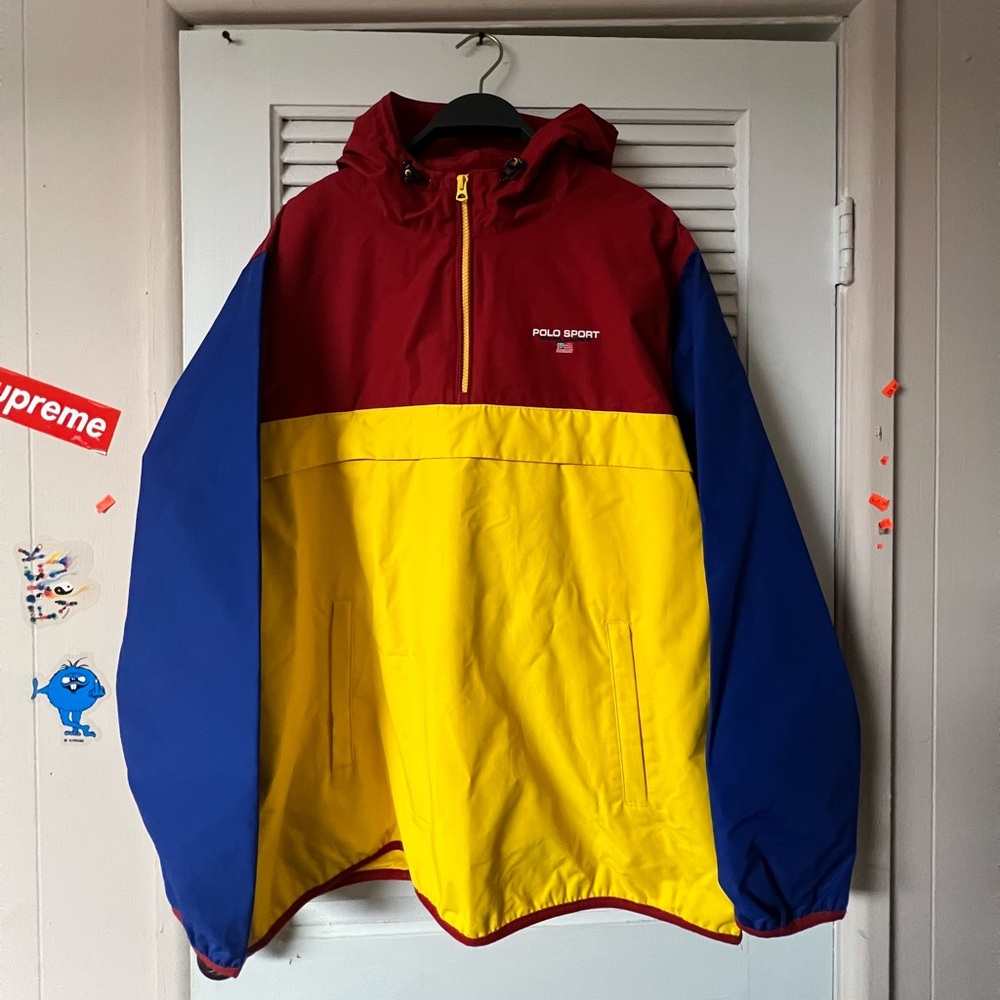 Polo Ralph Lauren Polo Sport Mens Packable Hooded Colorblock Jacket Size Large